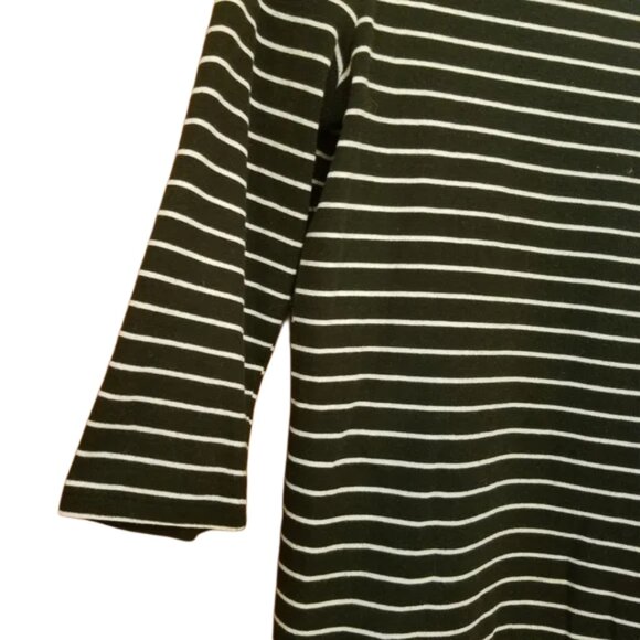 Faded Glory Black and White Striped Quarter Length Blouse | Fall Staples - Picture 5 of 5